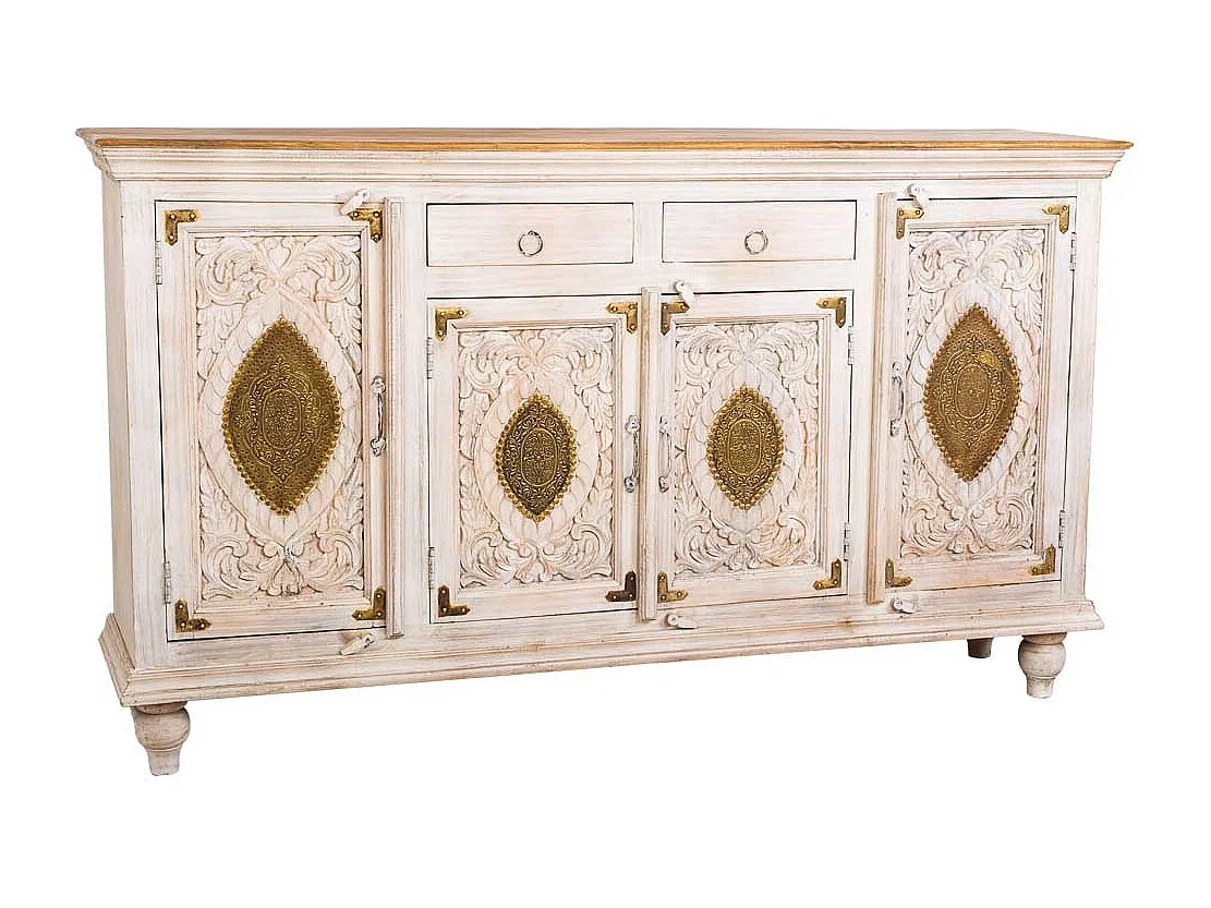Buffet artisanal en bois 178x43x102h cm