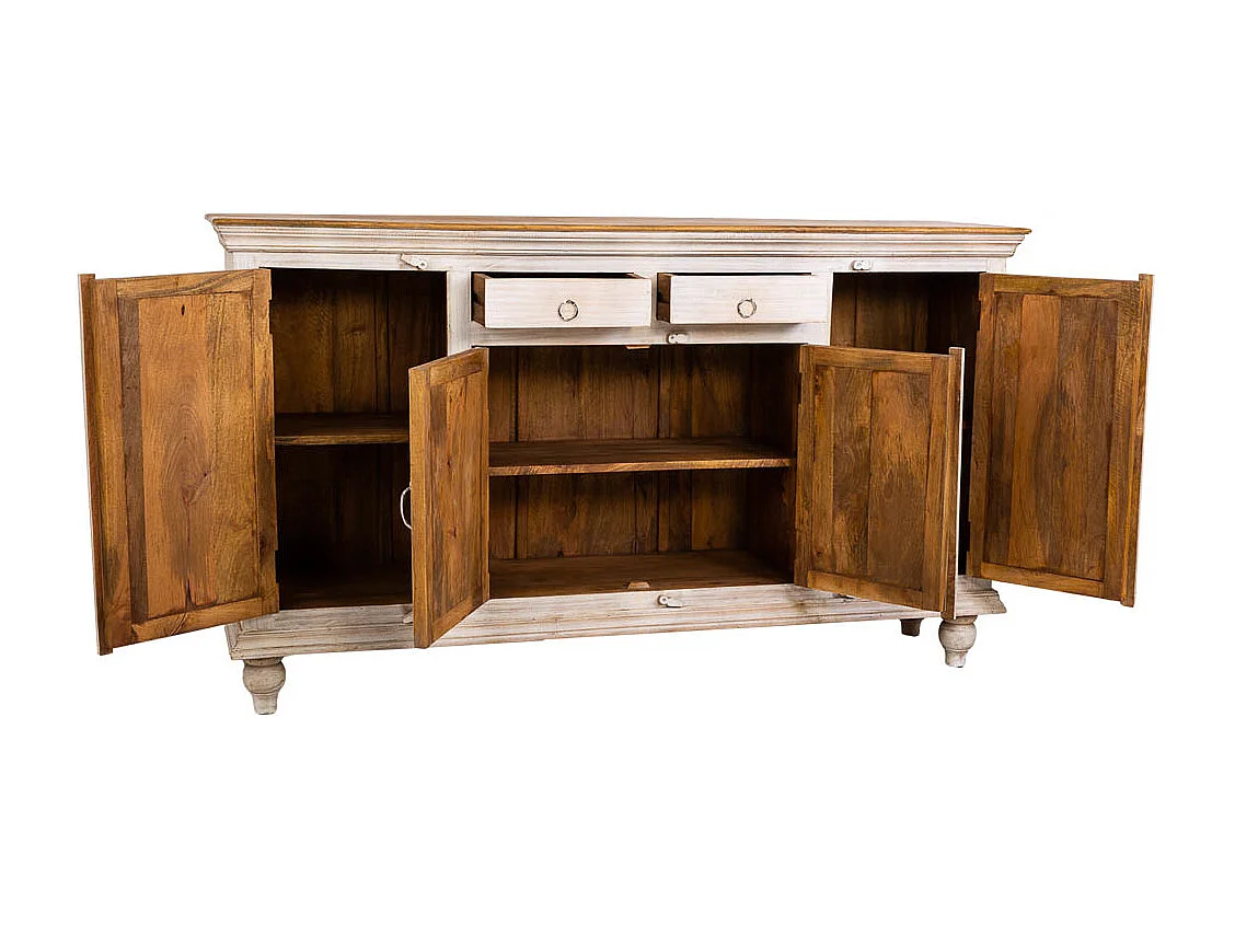 Buffet artisanal en bois 178x43x102h cm