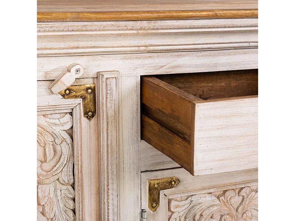 Buffet artisanal en bois 178x43x102h cm