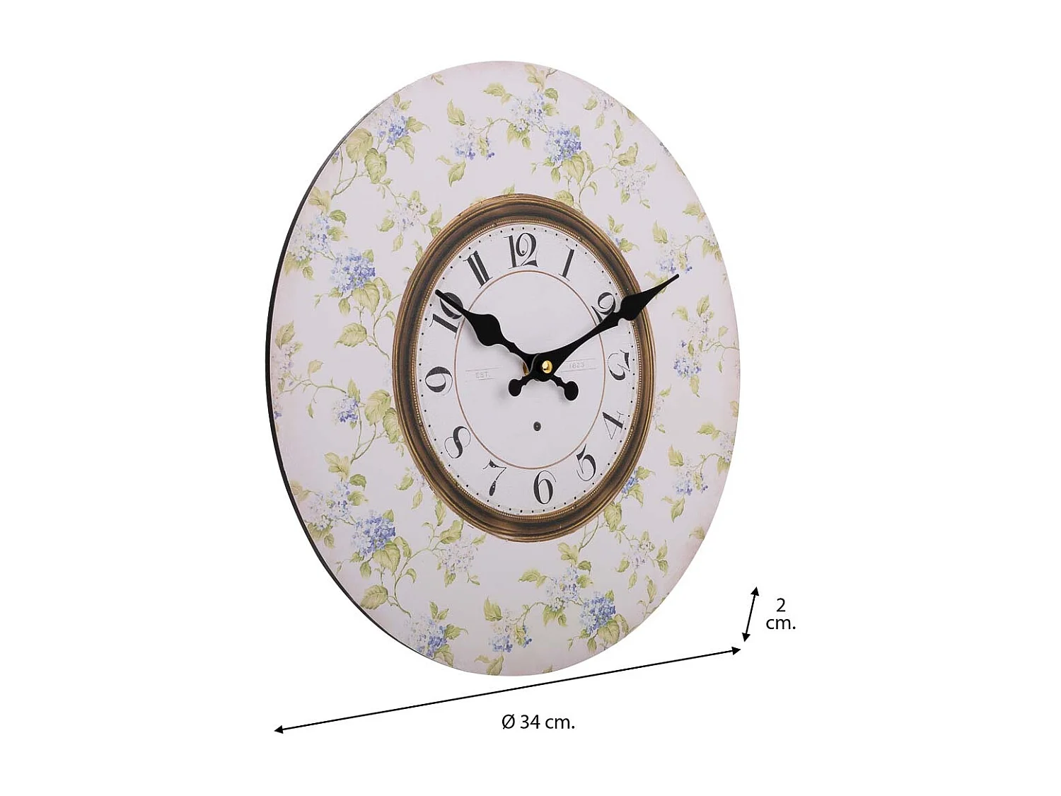 Horloge en bois blanc 60x60x2cm