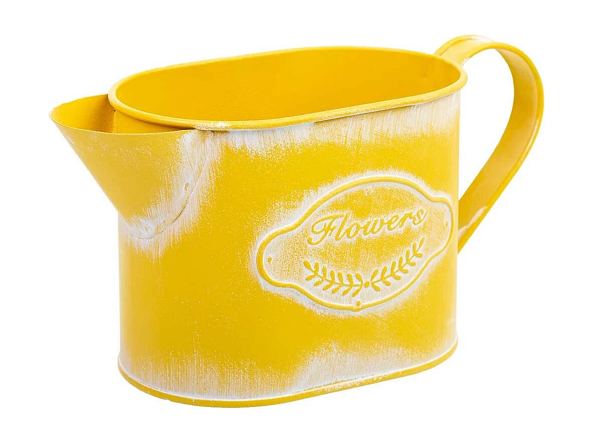 Arrosoir en métal jaune 20,5x8,5x105/11h cm