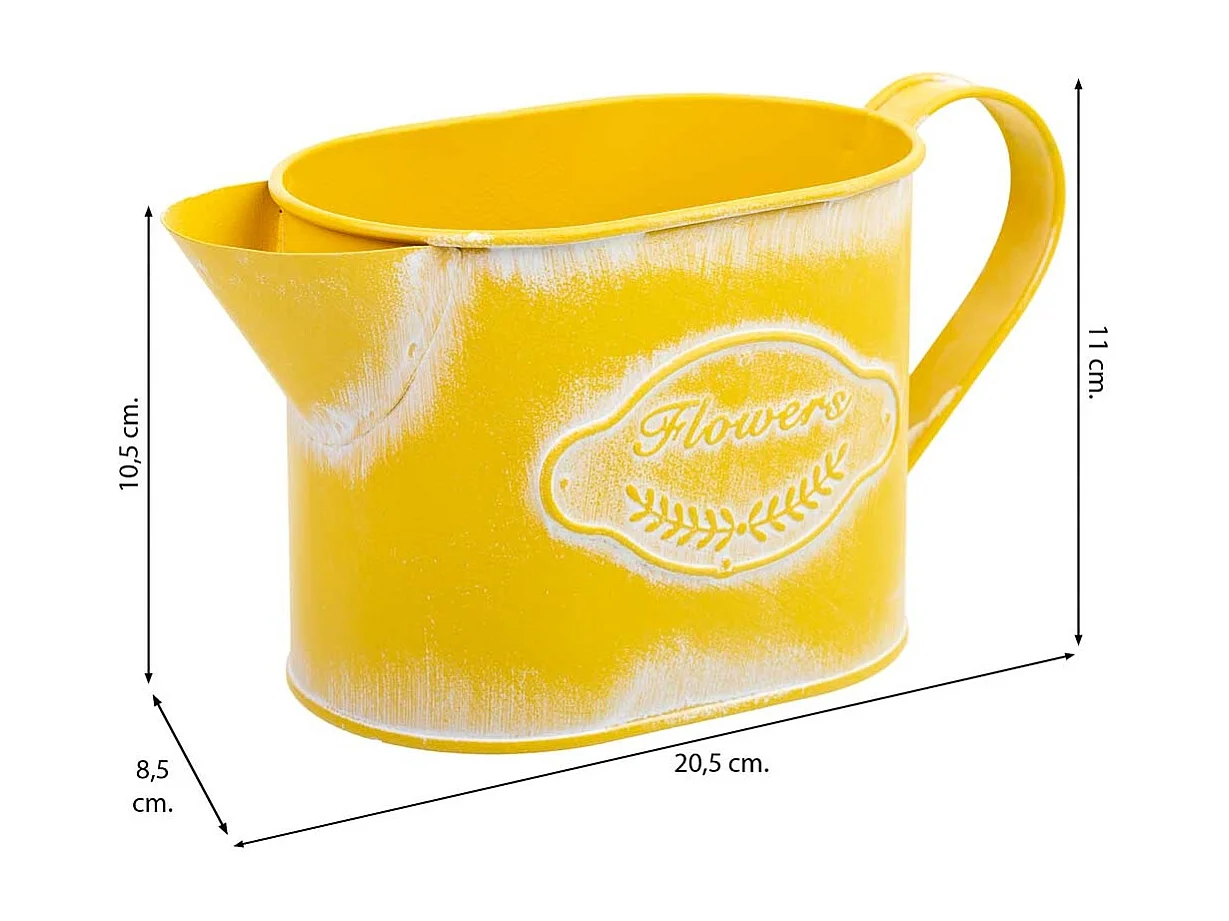 Gelbe Metallgießkanne 20,5x8,5x105/11h cm