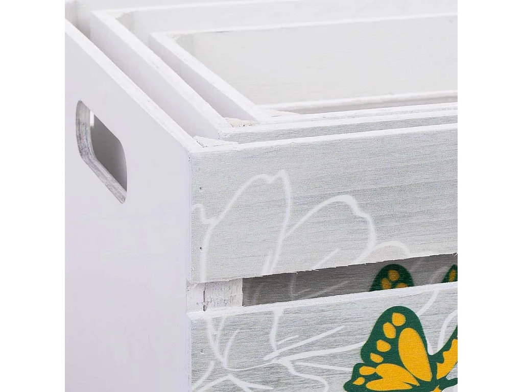 Cajones de madera impresos set 3 pzas 36x26x18h-31x21x16h-26x16x14h cm