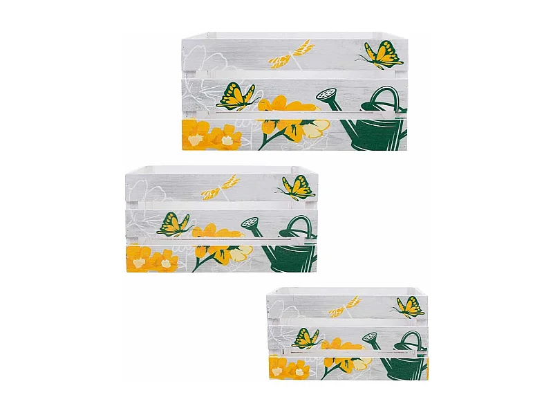 Cajones de madera impresos set 3 pzas 36x26x18h-31x21x16h-26x16x14h cm