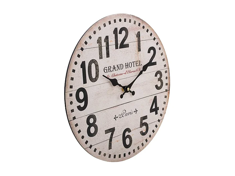 Reloj de pared de madera blanco D34x2h cm