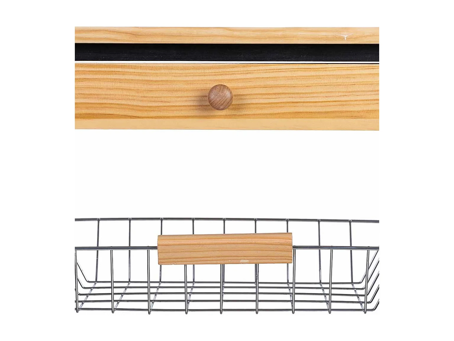 Carrello cucina in legno, 47x37x82h cm, nero