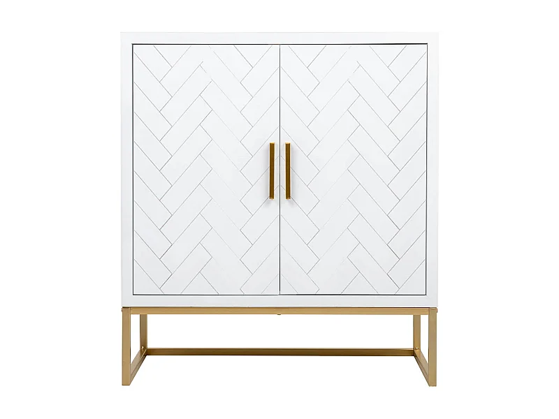 Aparador 1 cajón y 2 puertas de madera y metal 80x39,5x89h cm