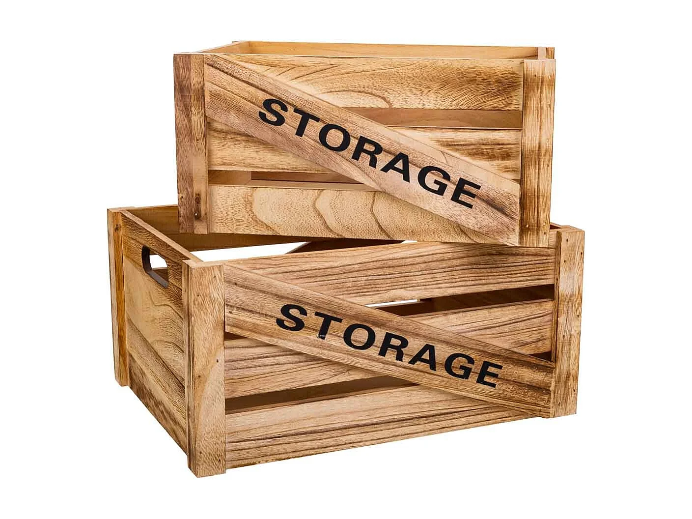 Lot de 2 tiroirs en bois 36x26x18 -31x21x16h cm