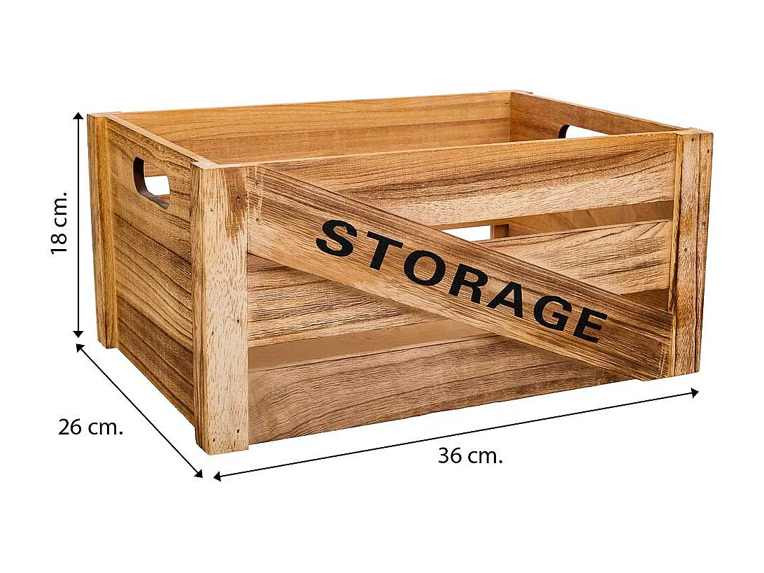 Holzschubladen 2er Set 36x26x18 -31x21x16h cm