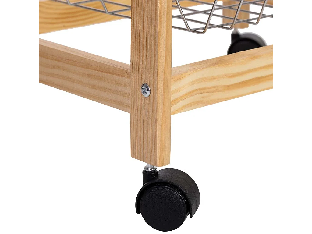 Chariot de cuisine en bois 47x37x79h cm