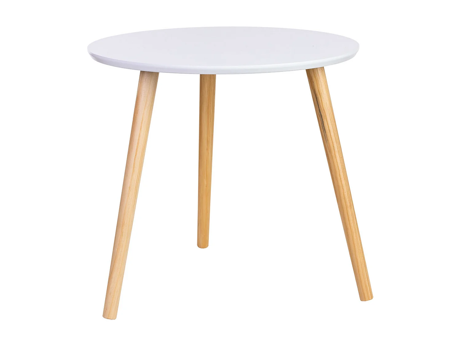 Tavolino ausiliario in legno con 3 gambe bianche 50x50x46h cm