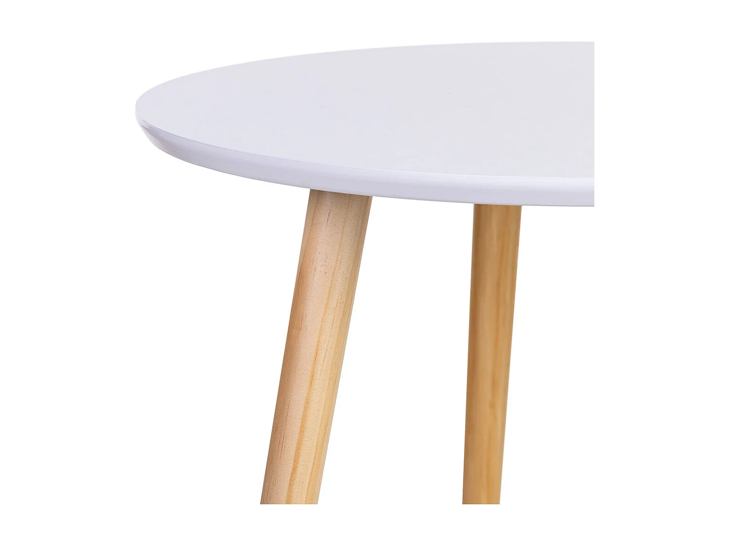 Tavolino ausiliario in legno con 3 gambe bianche 50x50x46h cm