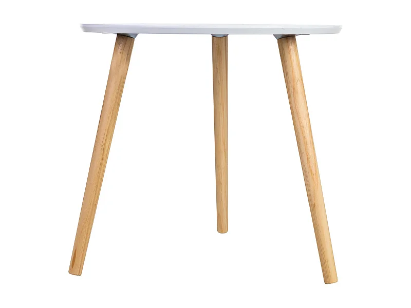 Beistelltisch aus Holz mit 3 Beinen, Weiß 50x50x46h cm