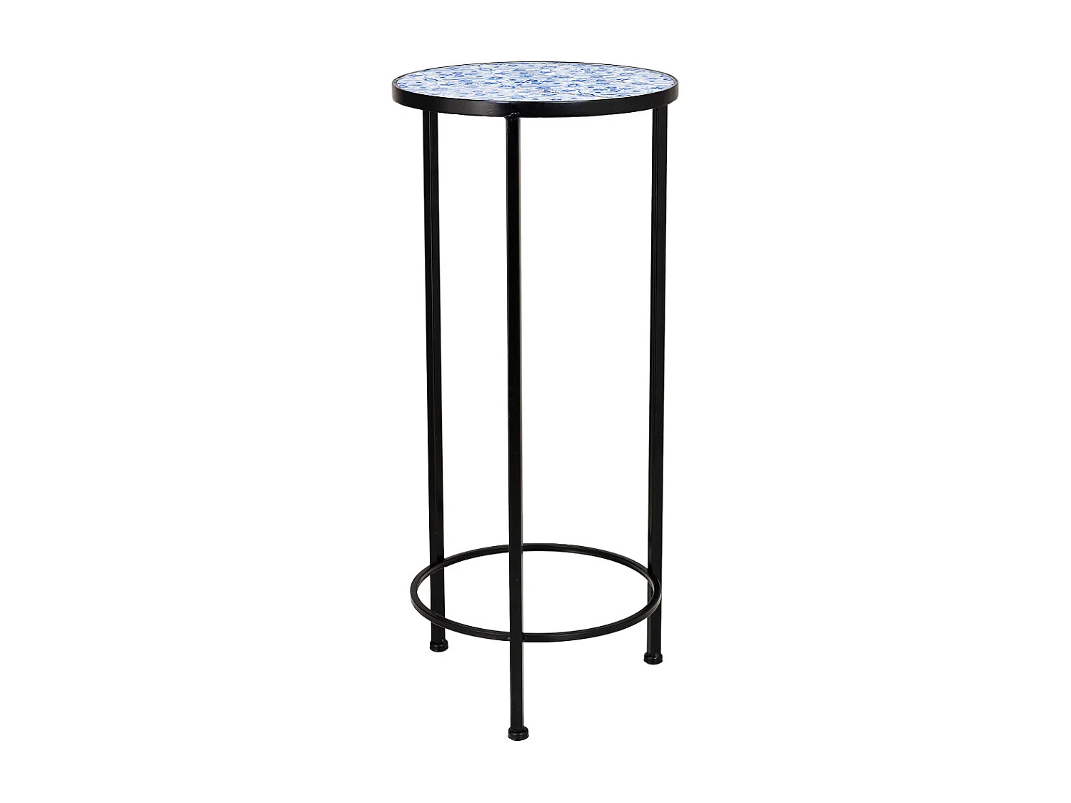 3-teiliges Mosaik- und Schmiedeeisen-Halterungsset Blau D30x68h-D25x57