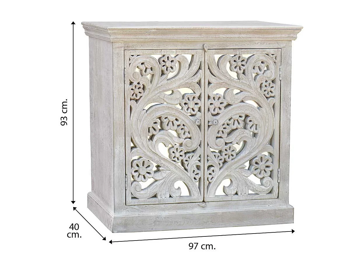 Console d'entrée en bois blanc 97x40x93h