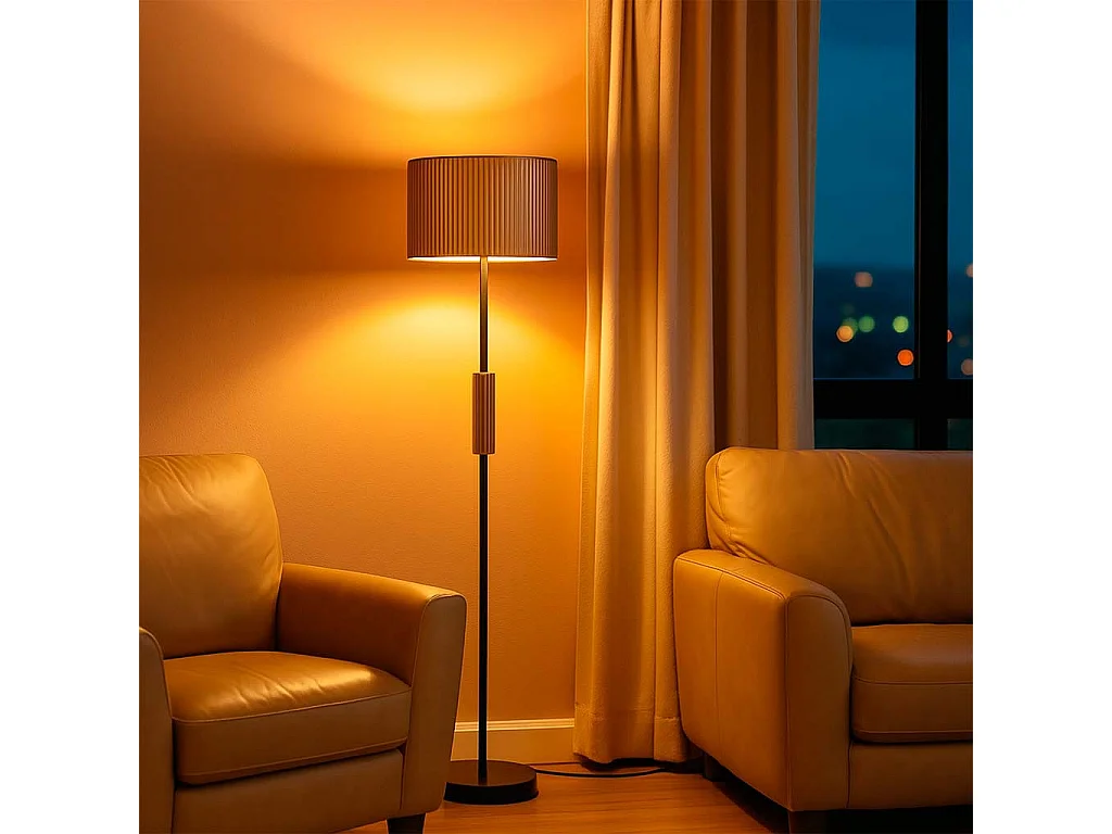 Lámpara de pie de metal 39.5x39.5x139/153h cm