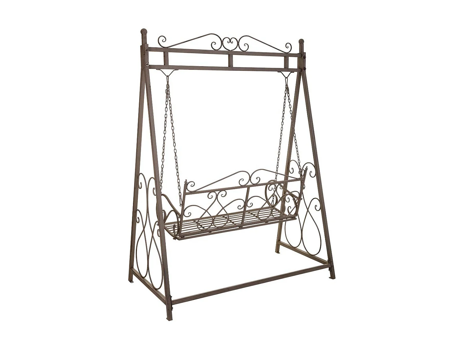 Balançoire en fer forgé noir 161x90x214h cm