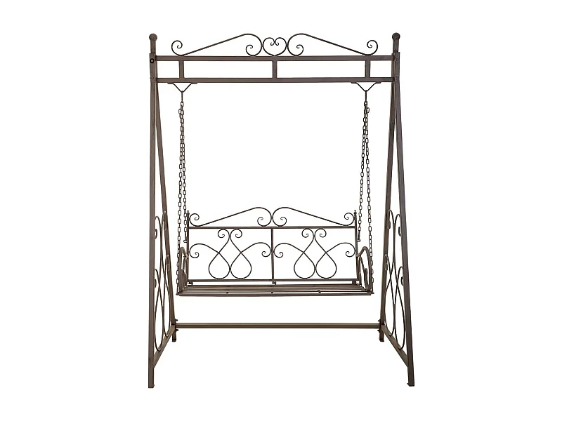 Balançoire en fer forgé noir 161x90x214h cm