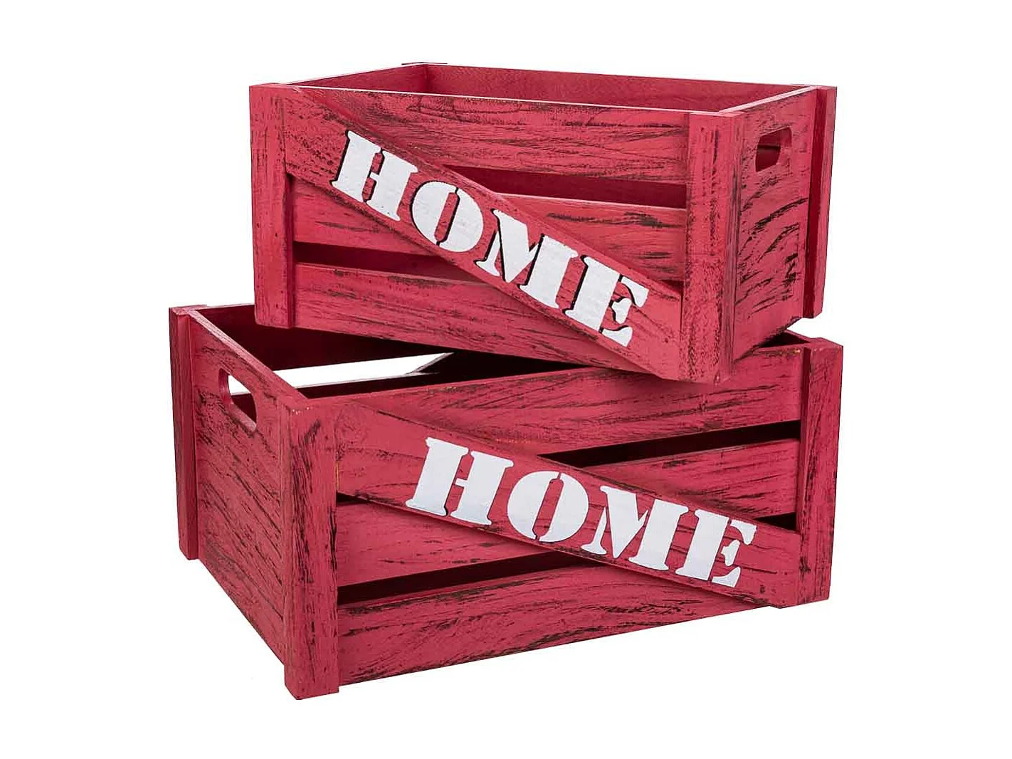 Lot de 2 tiroirs en bois 36x26x18 -31x21x16h cm