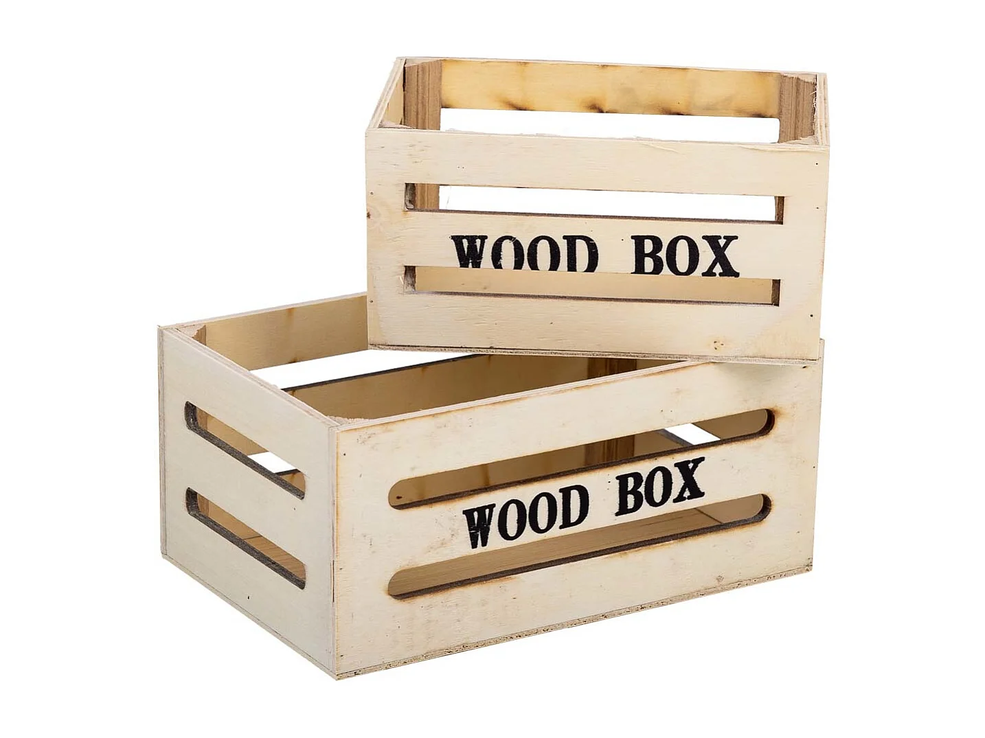 Lot de 2 tiroirs en bois marron 20x13x09-16x11x08h cm