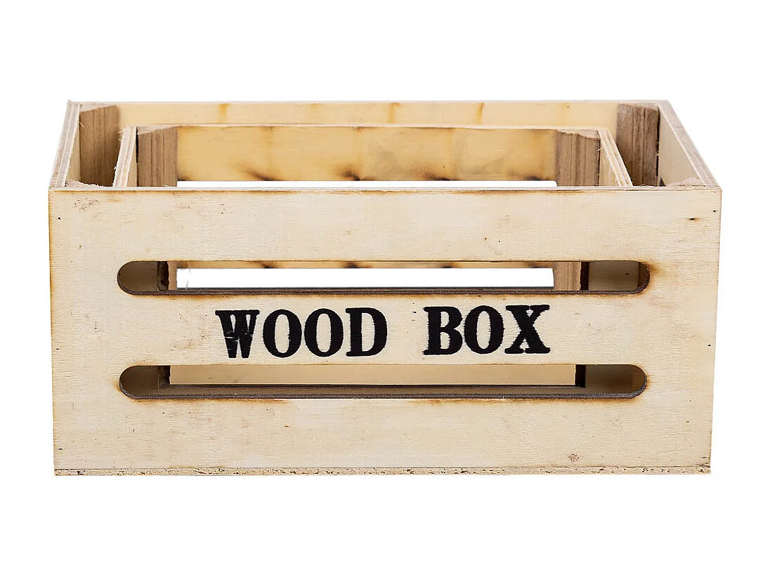 Lot de 2 tiroirs en bois marron 20x13x09-16x11x08h cm