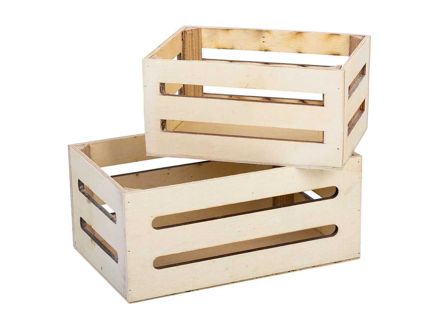 Lot de 2 tiroirs en bois marron 20x13x09-16x11x08h cm