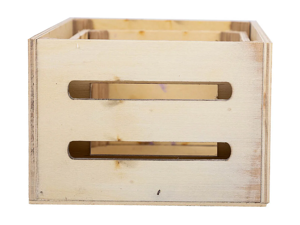 Holzschubladen-Set 2-teilig braun 20x13x09-16x11x08h cm