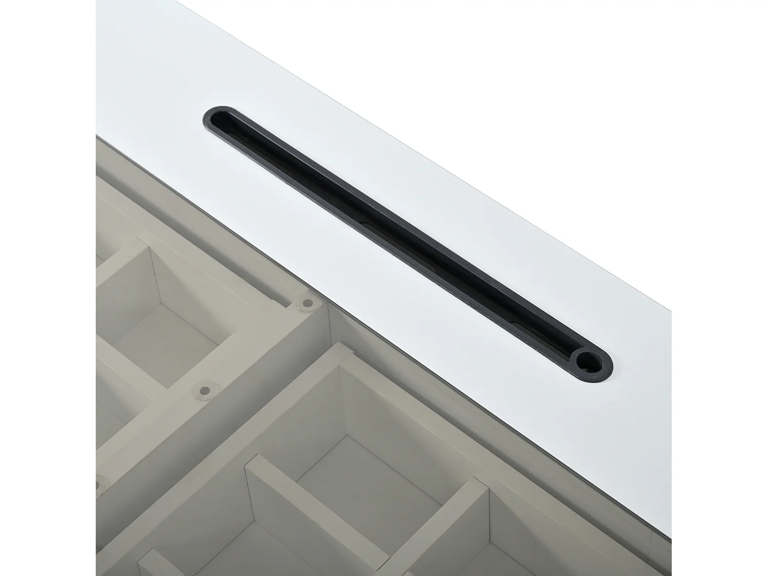 Wandkaptafel met 3 lades en glazen blad, 120x40x45 cm - Wit