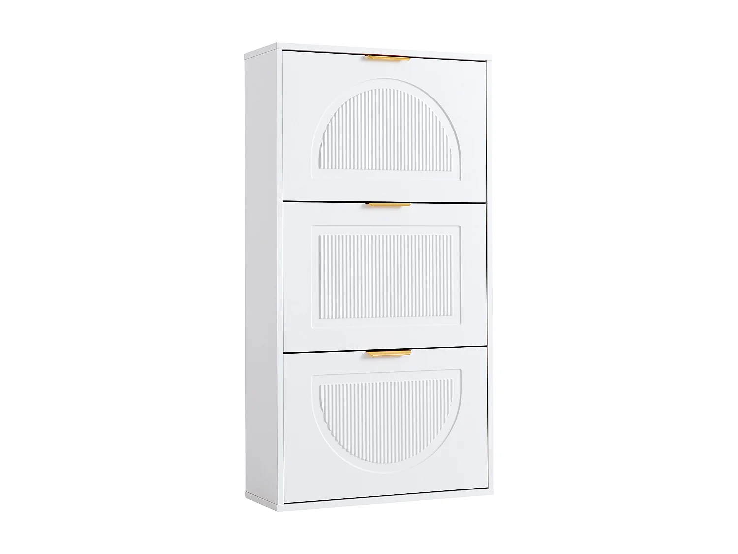 Meuble à chaussures avec 3 portes - Blanc 60 x 24 x 114 cm