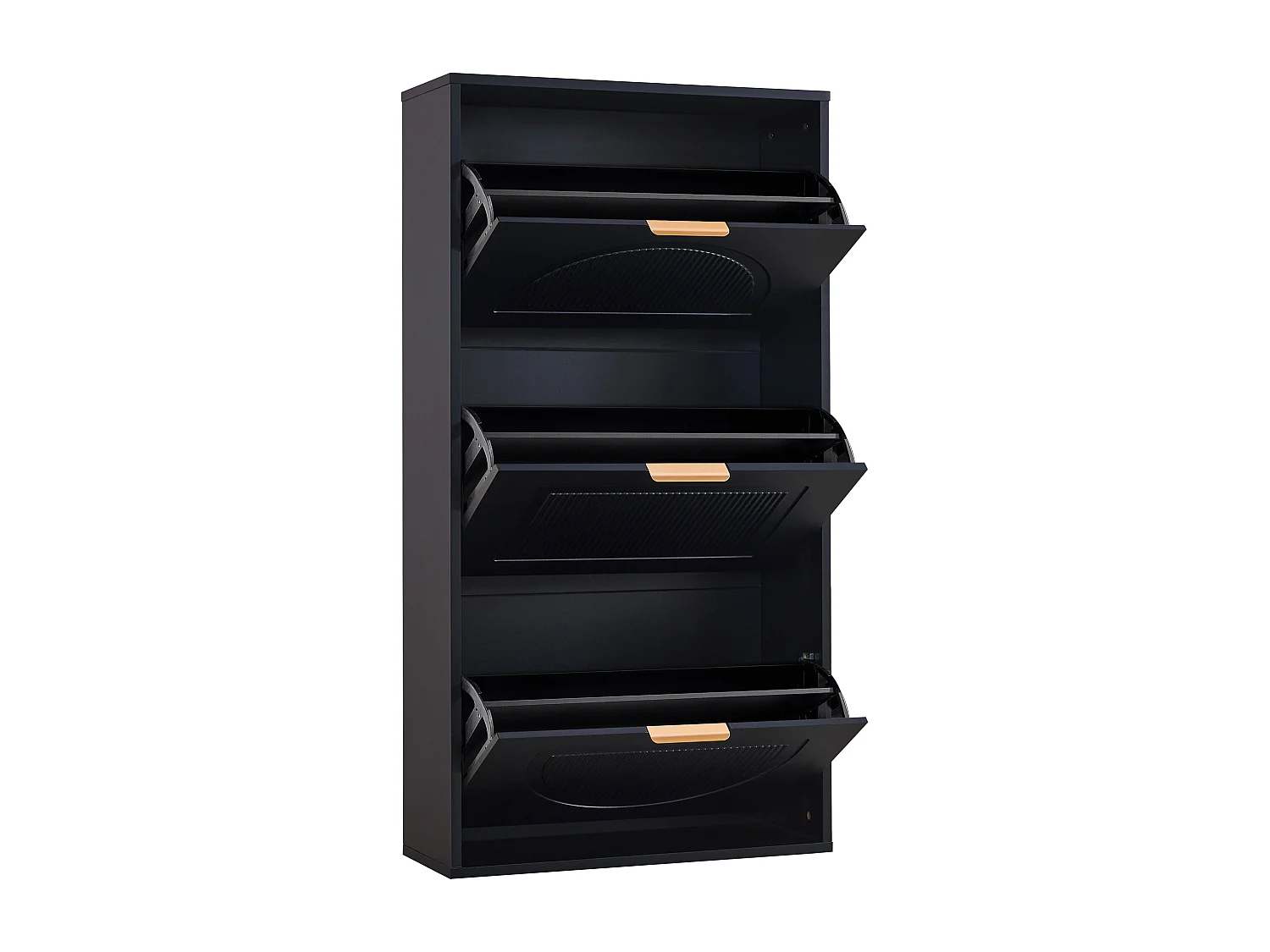 Meuble à chaussures avec 3 portes - Noir 60 x 24 x 114 cm