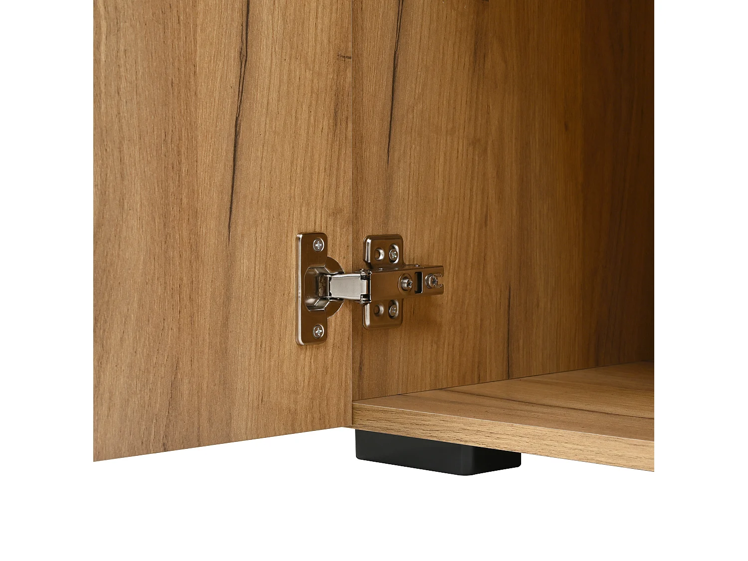 Ensemble meuble d'entrée 4 pièces - Couleur bois et noir