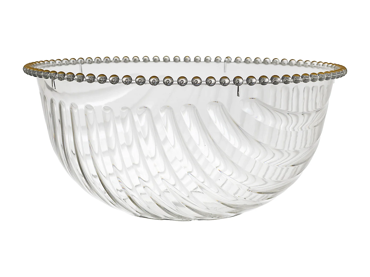 Saladier Plastique D32cm Sabah Transparent, Or