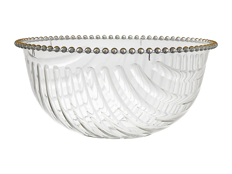 Saladier Plastique D32cm Sabah Transparent, Or