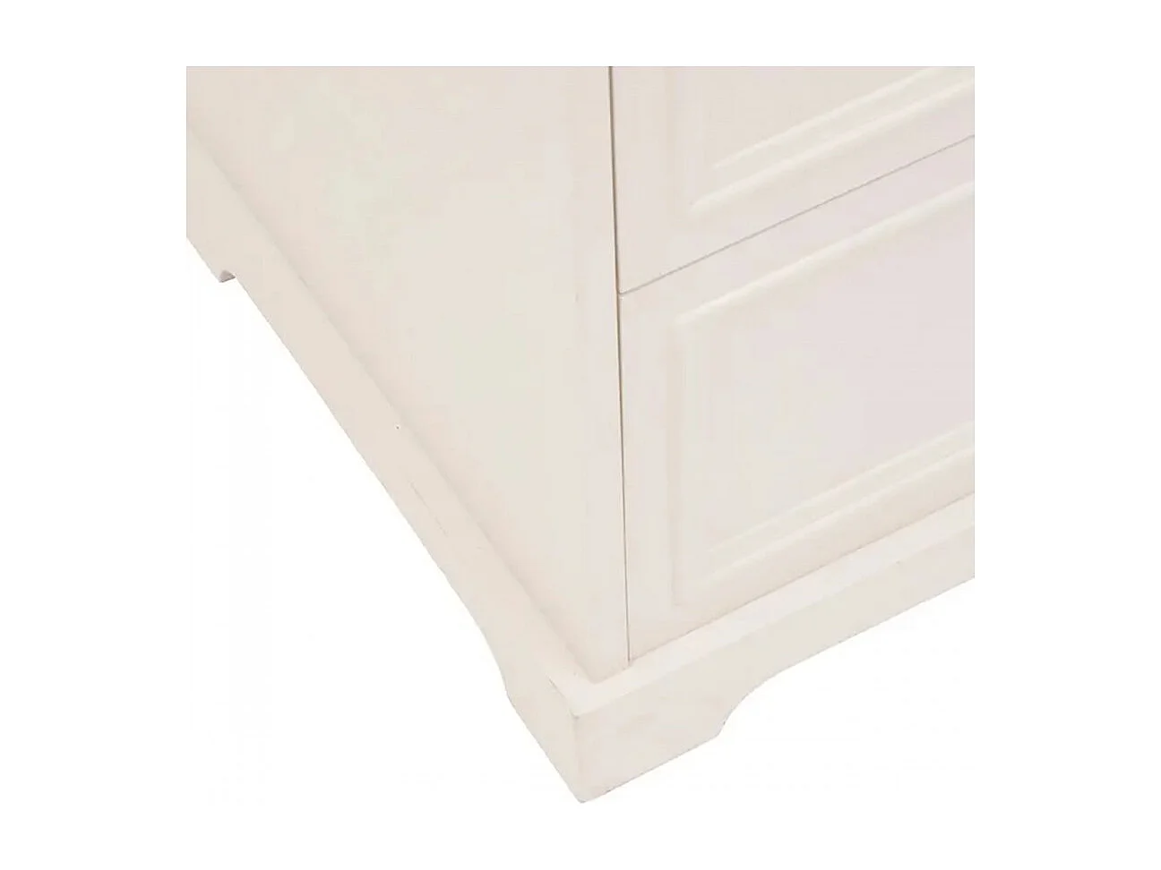 Chiffonnier meuble de rangement avec 5 tiroirs, coloris ivoire - Longueur 45 x Profondeur 39 x Hauteur 113 cm