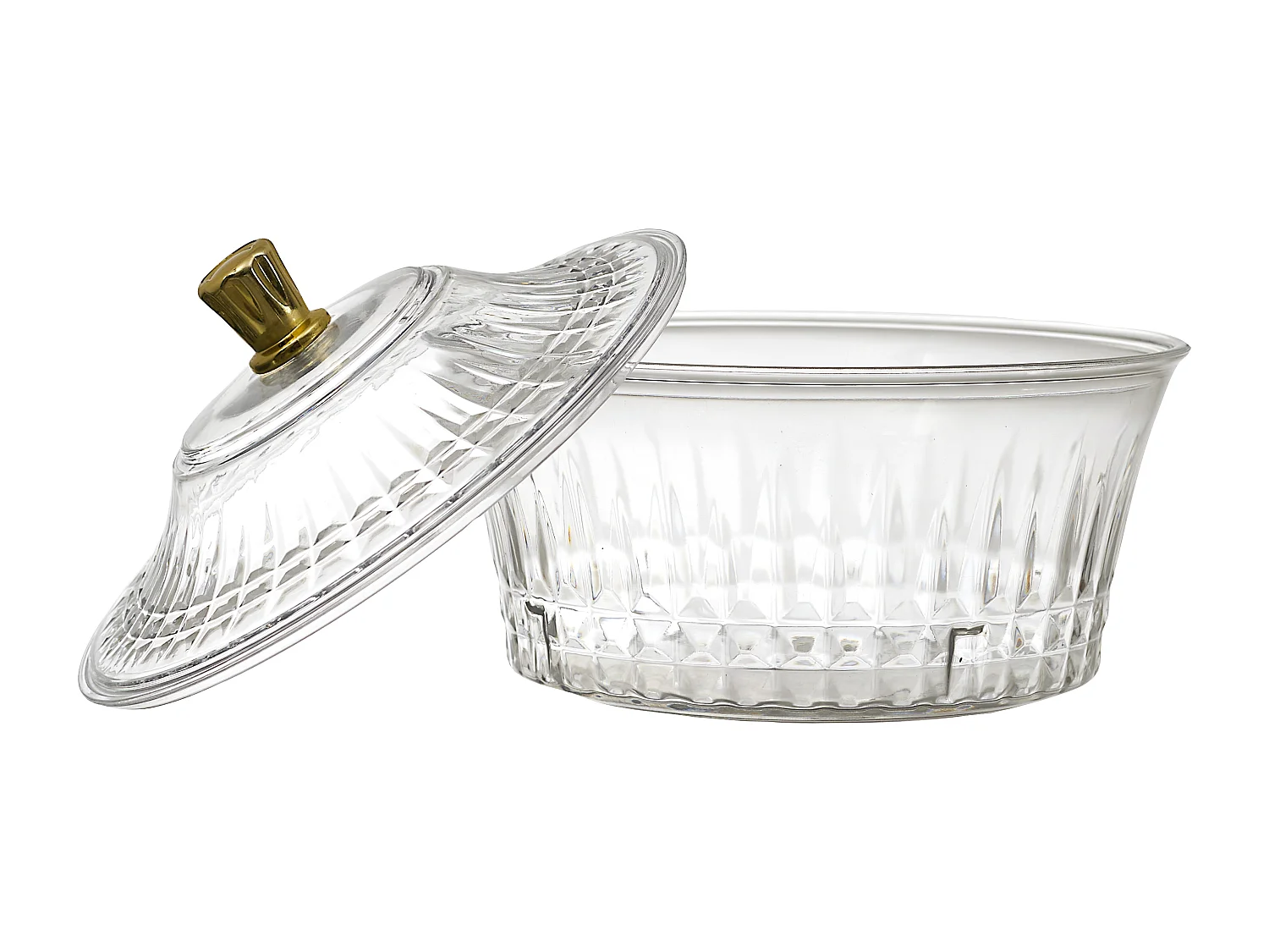 Coupe Avec Couvercle Plastique D15.4cm Sabah Transparent, Or