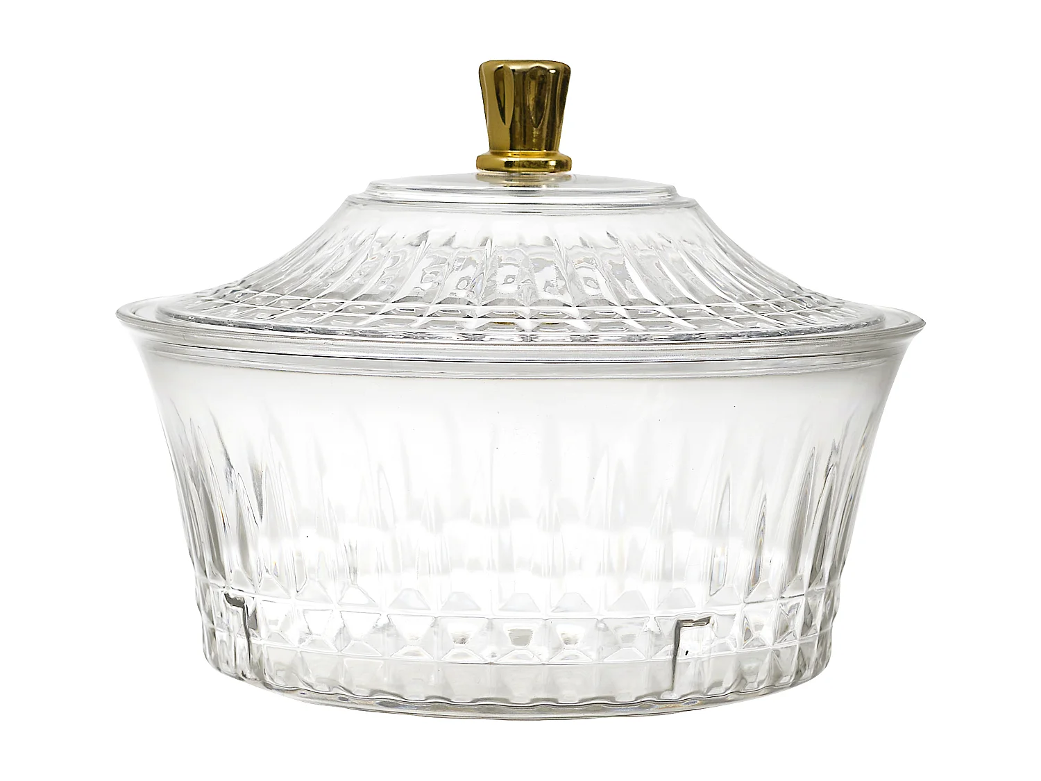 Coupe Avec Couvercle Plastique D15.4cm Sabah Transparent, Or