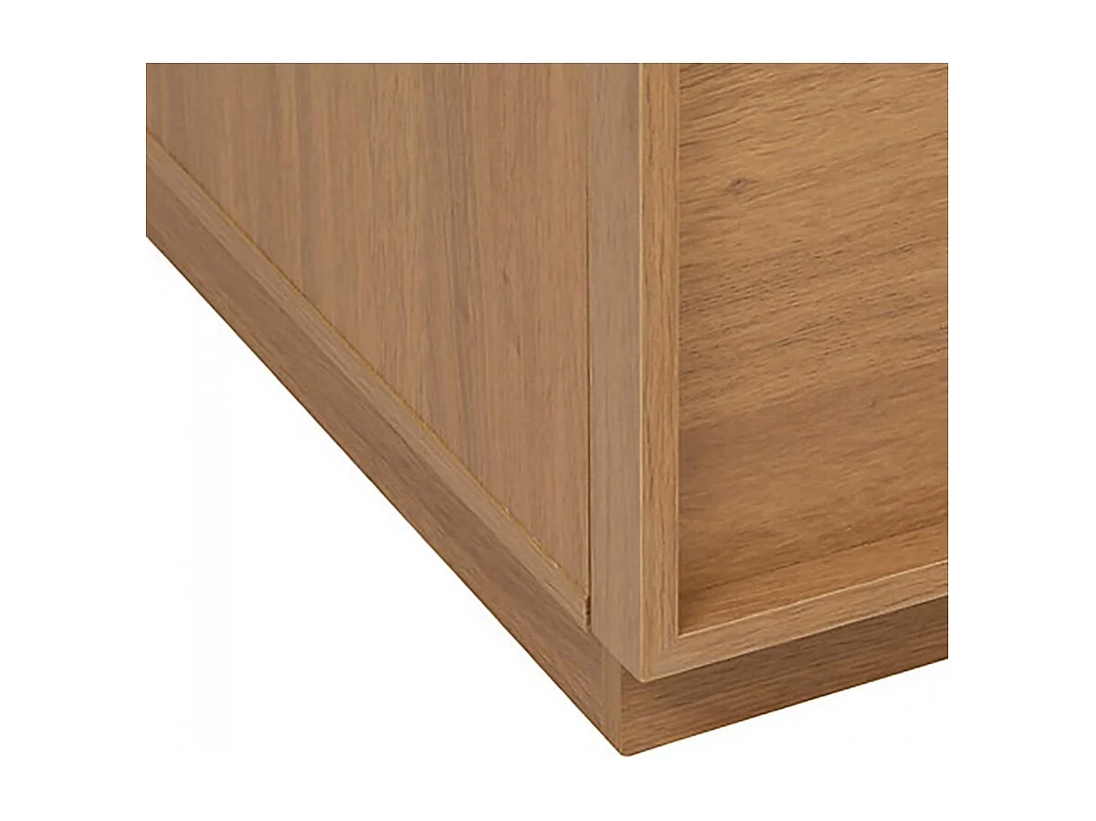 Commode meuble de rangement à 6 tiroirs, coloris marron - Longueur 115 x Profondeur 48 x Hauteur 78 cm