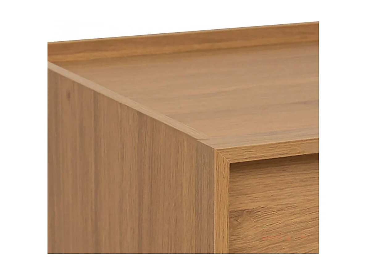 Commode meuble de rangement à 6 tiroirs, coloris marron - Longueur 115 x Profondeur 48 x Hauteur 78 cm