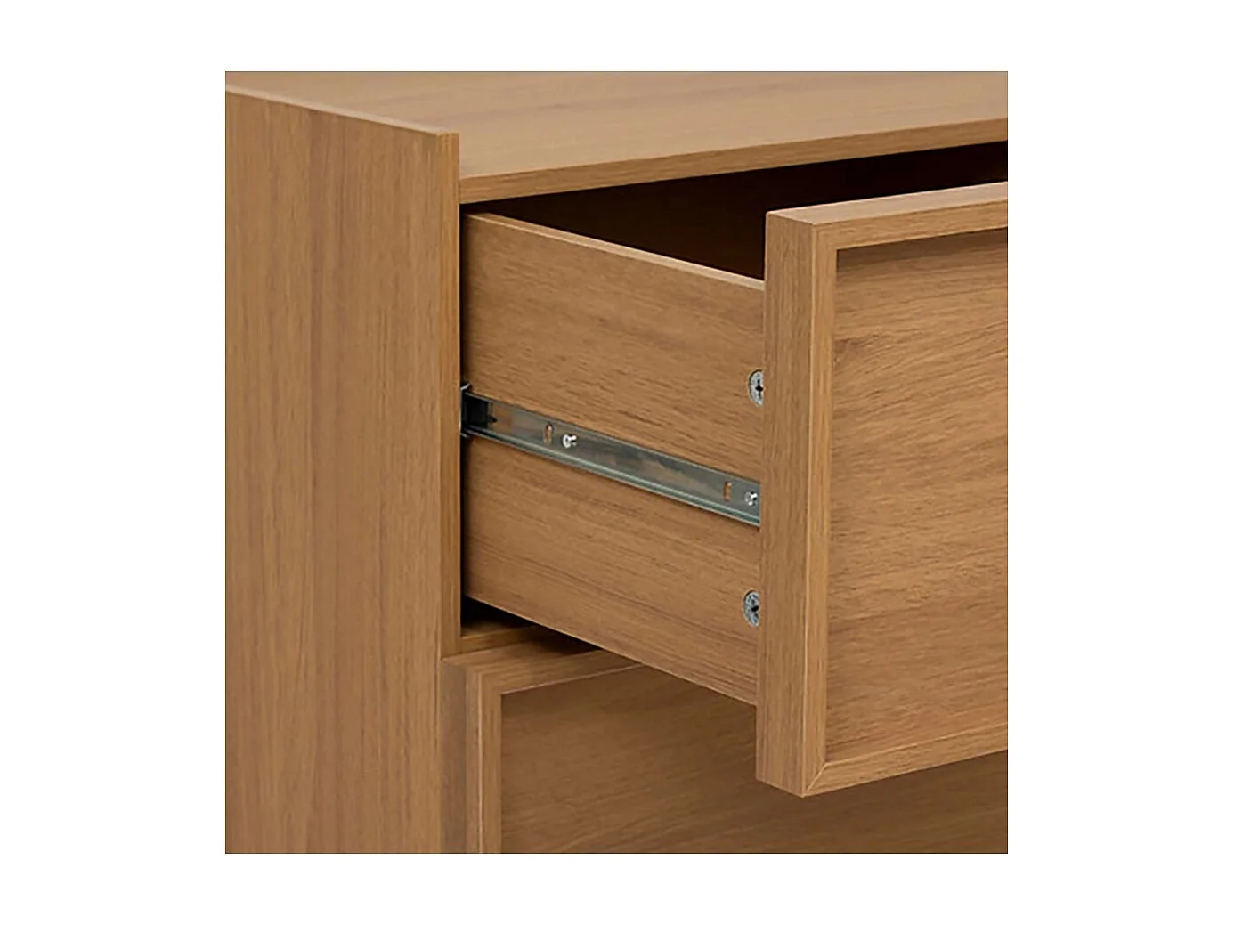 Commode meuble de rangement à 6 tiroirs, coloris marron - Longueur 115 x Profondeur 48 x Hauteur 78 cm