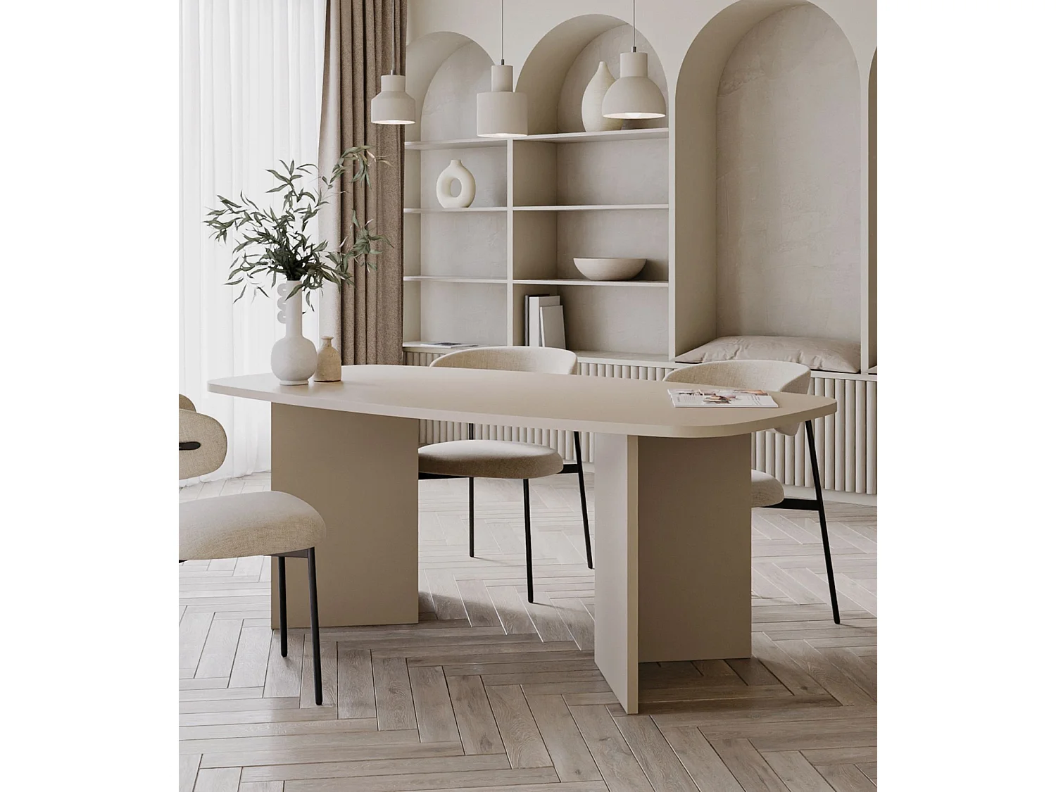 Esstisch 190 x 100 cm – Kaschmirgrau – PIANO