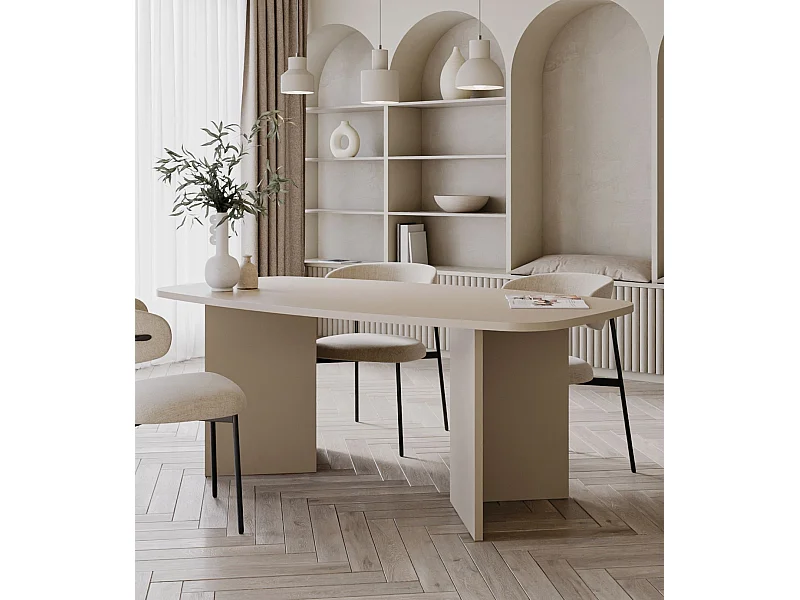 Eettafel 190x100 cm – rechthoekig – kasjmiergrijs – PIANO