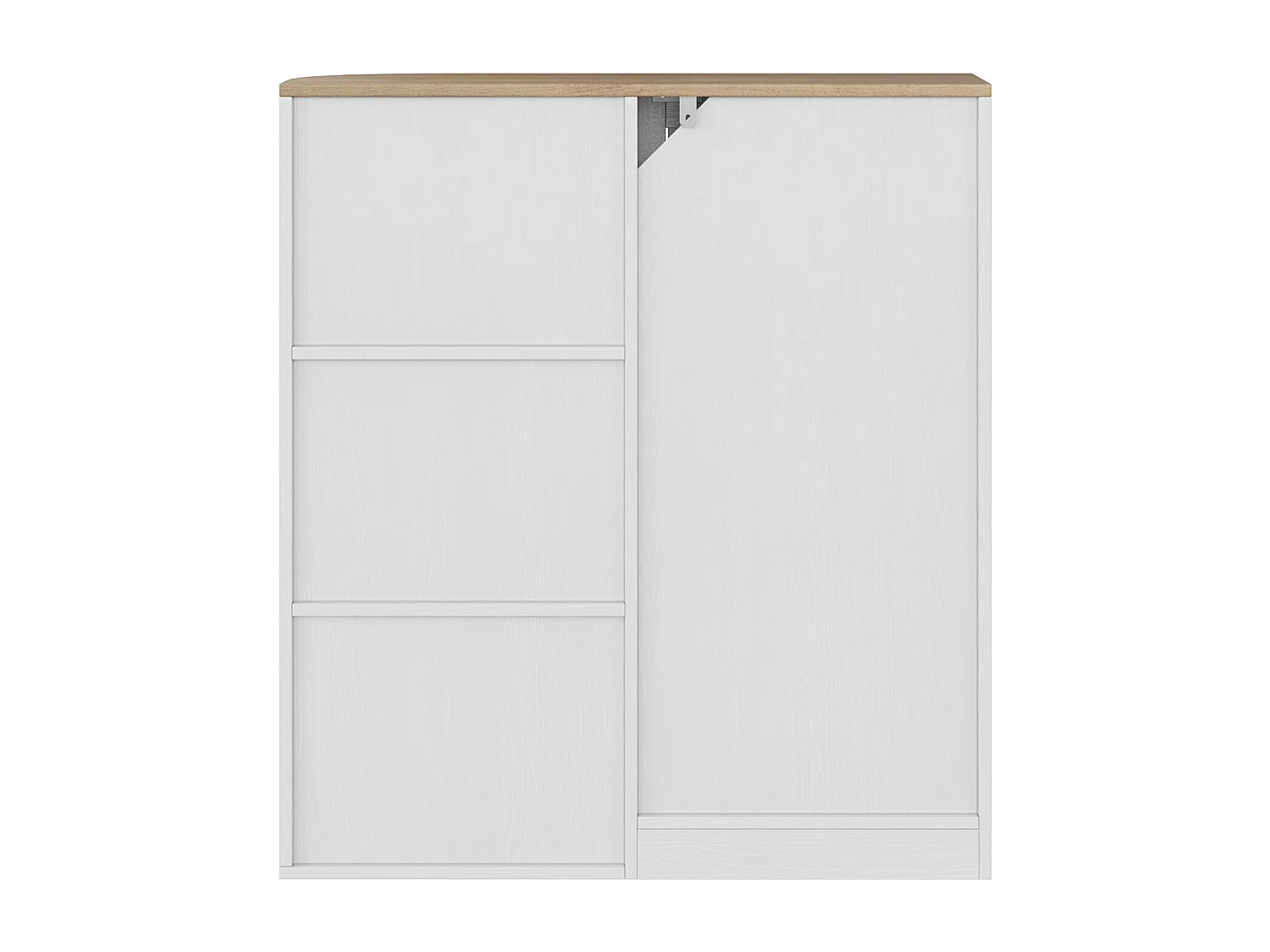 Meuble salle de bain avec portes grillagées et étagères réglables - Blanc