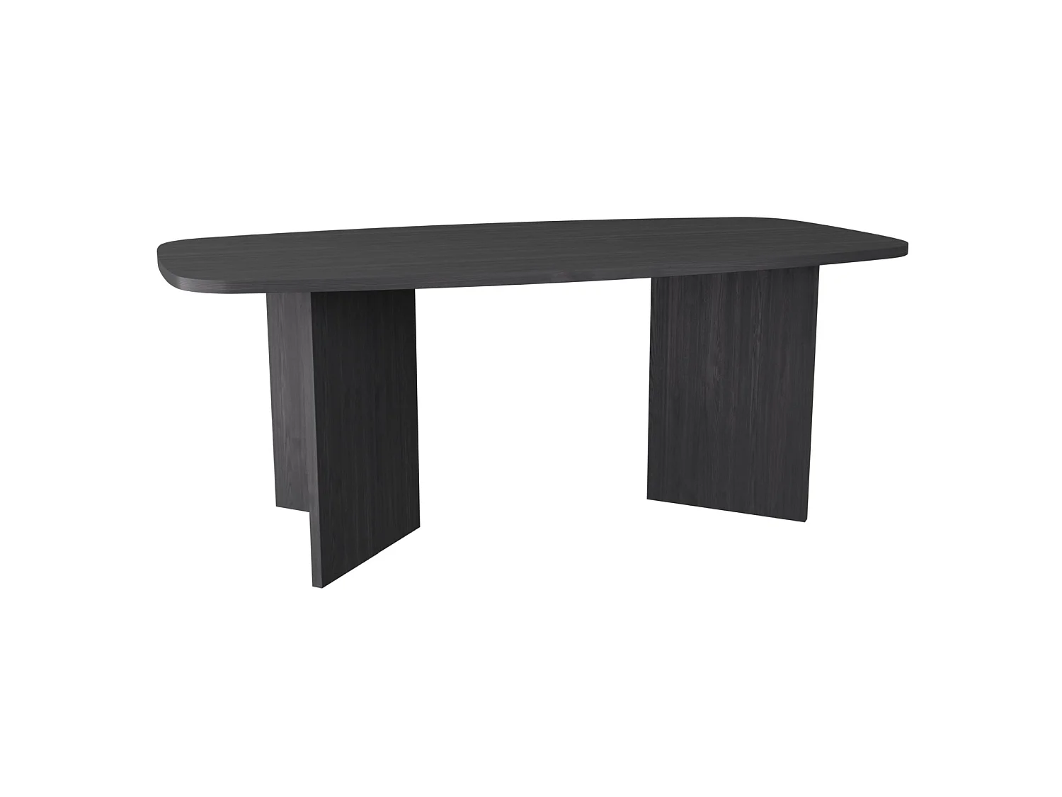 Table à manger rectangulaire – aspect frêne noir-gris – 190x100 cm – PIANO