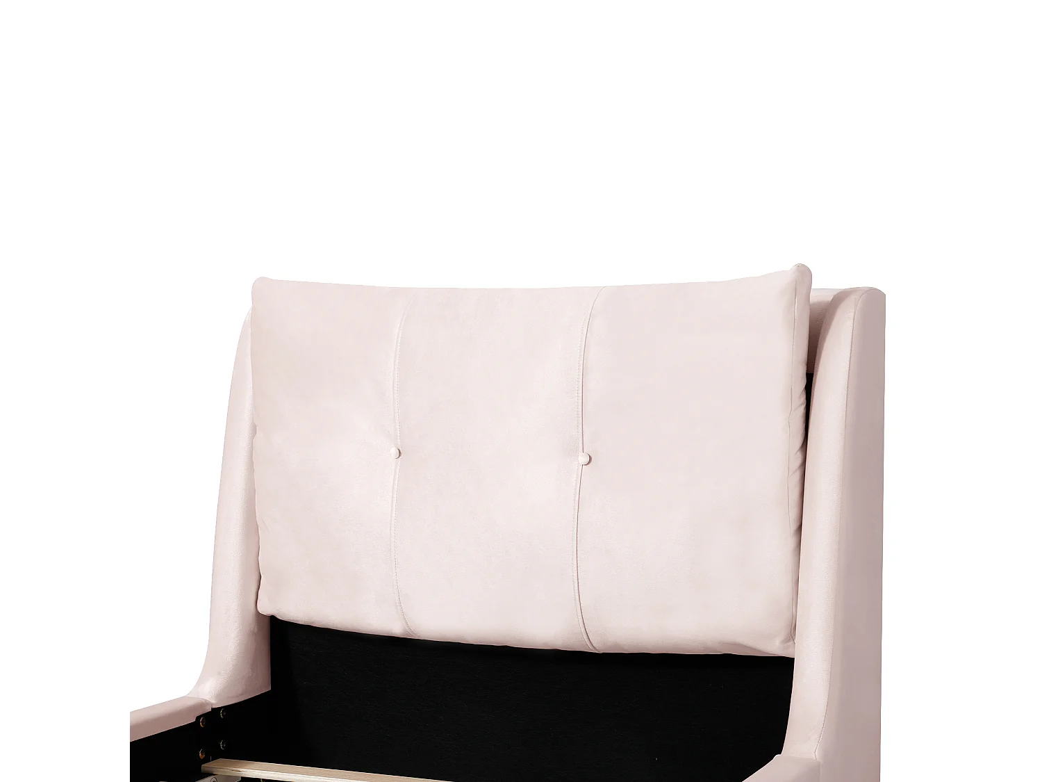 Lit enfant 90x200 cm en velours rose avec tête de lit douce - Pieds en bois