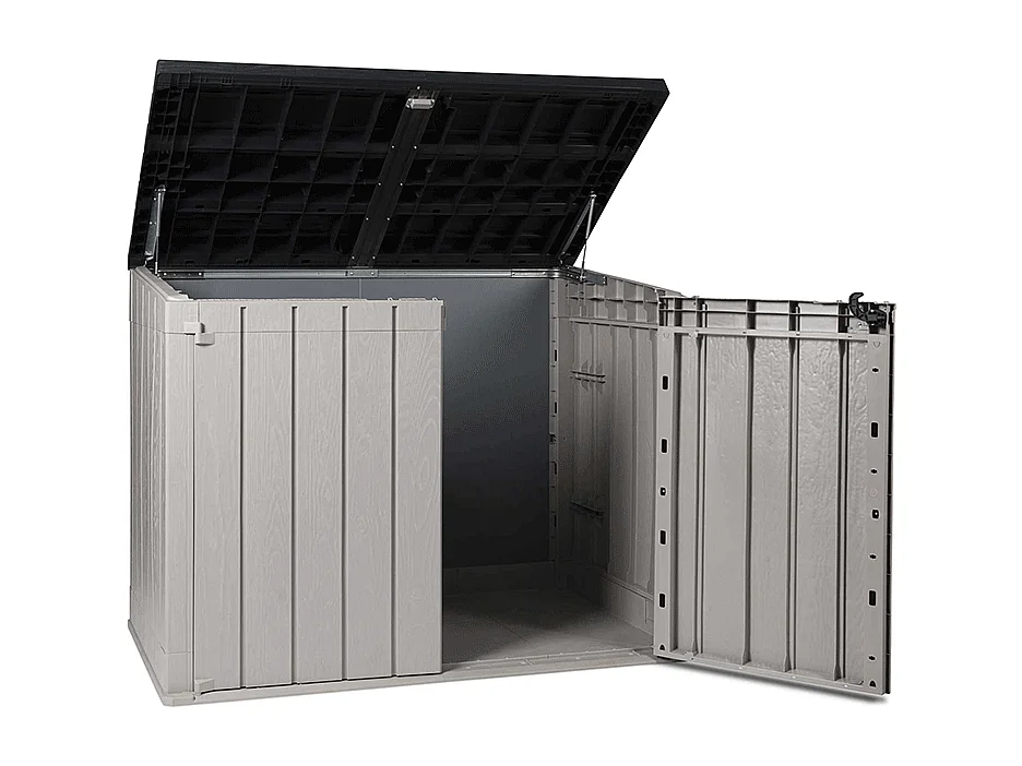 Coffre de jardin TOOMAX STORAWAY PLUS 2XL 2270 L finition aspect bois taupe/marron