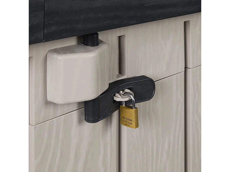 Coffre de jardin TOOMAX STORAWAY PLUS 2XL 2270 L finition aspect bois taupe/marron