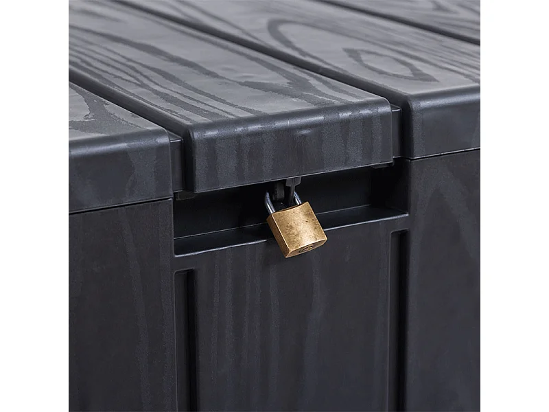 Coffre de jardin TOOMAX BRAVO 270L 270 L verrouillable aspect bois anthracite