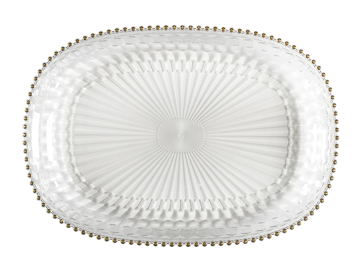 Plateau Plastique 48cm Sabah Transparent, Or