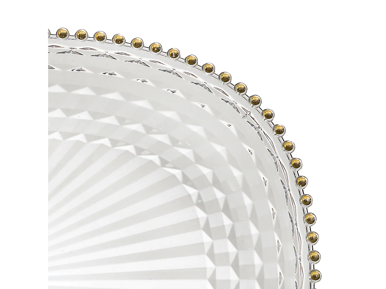 Plateau Plastique 48cm Sabah Transparent, Or