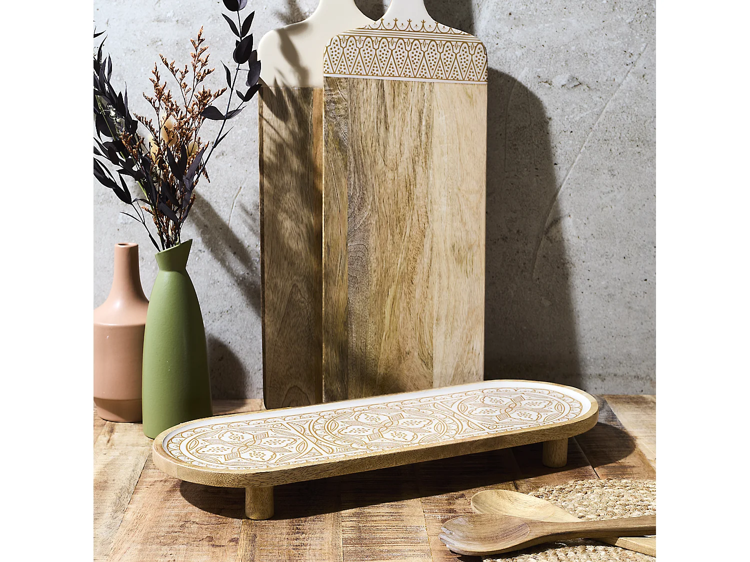 Plat De Presentation Manguier Dune Terra 50cm Beige